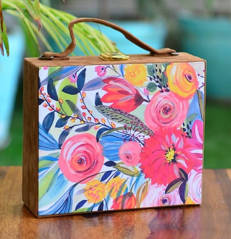 Colorful Floral Suitcase Clutch - IL95sc